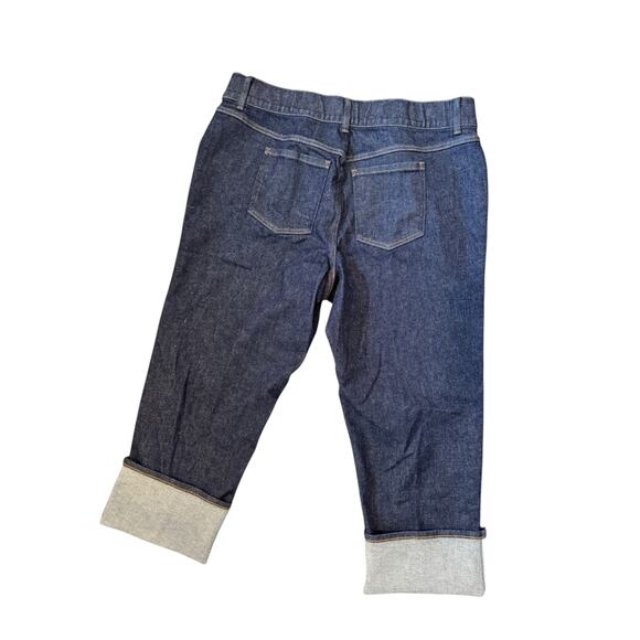 SPANX NWT Cuffed Straight Leg Denim Jeans Raw Indigo Size 3X Petite Plus Sized - Picture 8 of 12